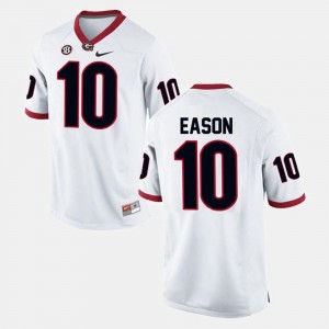 White Mens #10 College Football Jacob Eason UGA Jersey