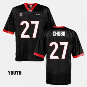 Nick Chubb UGA Jersey Black #27 Youth(Kids) College Football