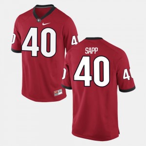#40 Red Alumni Football Game Men Theron Sapp Georgia Bulldogs Jersey