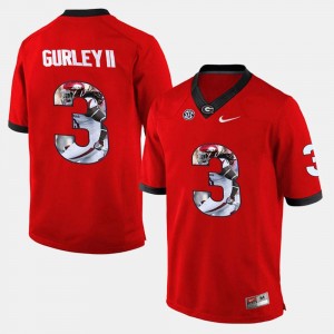 For Men's Red #3 Todd Gurley II UGA Bulldogs Jersey Player Pictorial