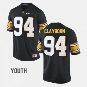 Black Adrian Clayborn Iowa Hawkeyes Jersey College Football #94 For Kids