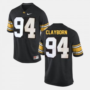 For Men College Football Black #94 Adrian Clayborn Iowa Jersey