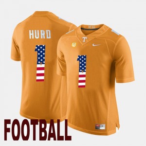 Men Jalen Hurd UT Jersey Orange #1 US Flag Fashion