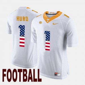 White Jalen Hurd Vols Jersey Men #1 US Flag Fashion