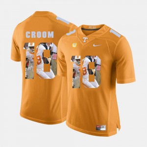 Jason Croom Tennessee Vols Jersey Pictorial Fashion For Men's #18 Orange