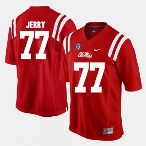Men #77 Red John Jerry Ole Miss Rebels Jersey Alumni Football Game