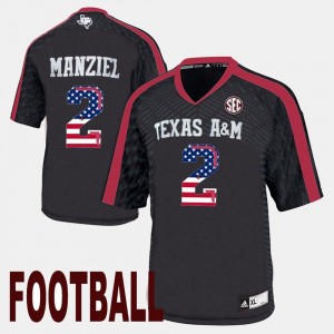 #2 Johnny Manziel Aggies Jersey US Flag Fashion Men Black