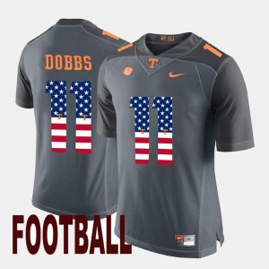 #11 Joshua Dobbs Vols Jersey Gray Men's US Flag Fashion