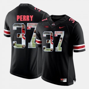 #37 Mens Black Joshua Perry Ohio State Jersey Pictorial Fashion