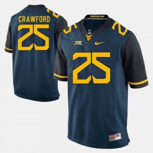 For Men's Justin Crawford West Virginia Mountaineers Jersey Blue Alumni Football Game #25