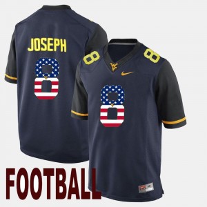 US Flag Fashion #8 Karl Joseph WVU Jersey Navy Men's