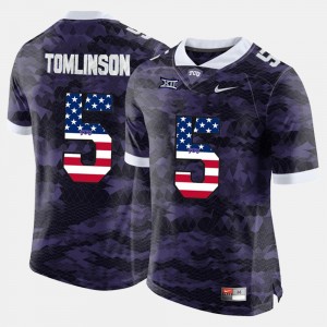 For Men #5 Purple US Flag Fashion LaDainian Tomlinson Horned Frogs Jersey