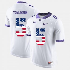 Men US Flag Fashion LaDainian Tomlinson TCU Jersey #5 White