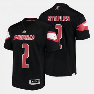 College Football Black Jamari Staples Louisville Jersey #2 Mens