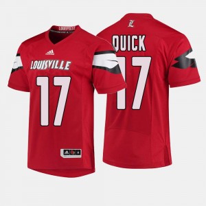 College Football James Quick Louisville Cardinals Jersey #17 Red Men's