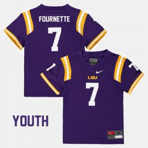 Leonard Fournette LSU Jersey #7 College Football Kids Purple