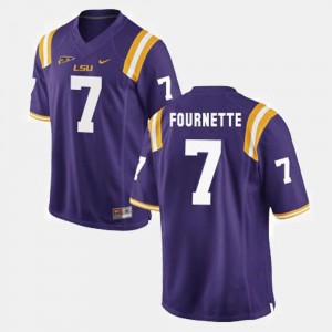 For Men's #7 Leonard Fournette LSU Jersey Purple College Football