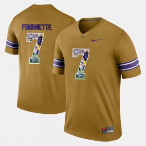 Leonard Fournette Louisiana State Tigers Jersey Gold #7 Player Pictorial Men