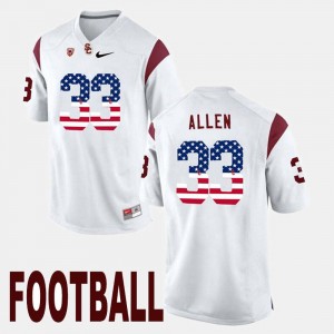 Marcus Allen USC Jersey For Men White #33 US Flag Fashion