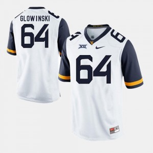Men Mark Glowinski West Virginia University Jersey #64 White Alumni Football Game