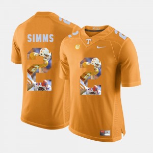 #2 Matt Simms Tennessee Vols Jersey Pictorial Fashion Mens Orange