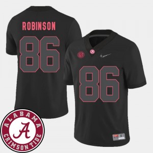 A'Shawn Robinson Alabama Jersey Black 2018 SEC Patch Men #86 College Football