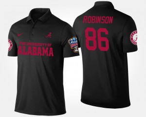 Black A'Shawn Robinson Alabama Crimson Tide Polo #86 Sugar Bowl Name and Number Mens Bowl Game