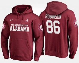 #86 A'Shawn Robinson Bama Hoodie Crimson For Men's Name and Number