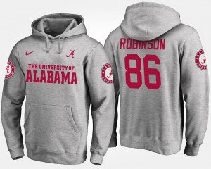 Name and Number For Men A'Shawn Robinson Alabama Hoodie #86 Gray