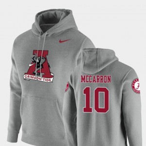 #10 Nike Pullover AJ McCarron Alabama Crimson Tide Hoodie Heathered Gray Mens Vault Logo Club