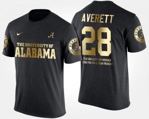 Gold Limited #28 Men Anthony Averett Bama T-Shirt Short Sleeve With Message Black