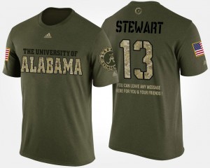 #13 Camo Military ArDarius Stewart Alabama Crimson Tide T-Shirt Mens Short Sleeve With Message