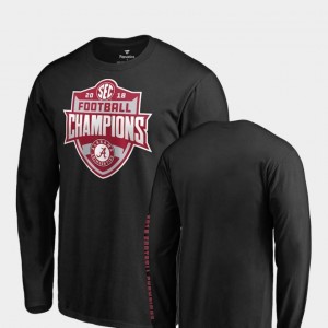 2018 SEC Football Champions University of Alabama T-Shirt Men Long Sleeve Fanatics Branded Black