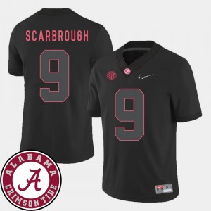 #9 Mens 2018 SEC Patch Black Bo Scarbrough Bama Jersey College Football