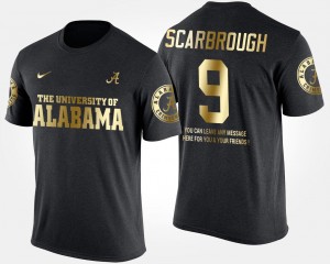 Gold Limited Men Bo Scarbrough University of Alabama T-Shirt Short Sleeve With Message #9 Black