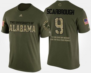 #9 Men Camo Short Sleeve With Message Military Bo Scarbrough Bama T-Shirt