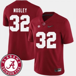 College Football #32 C.J. Mosley Alabama Jersey Mens Crimson 2018 SEC Patch