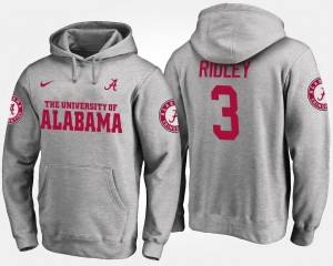 Men's Name and Number Calvin Ridley Alabama Crimson Tide Hoodie #3 Gray