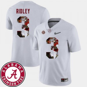 Calvin Ridley University of Alabama Jersey White For Men #3 Pictorial Fashion Football
