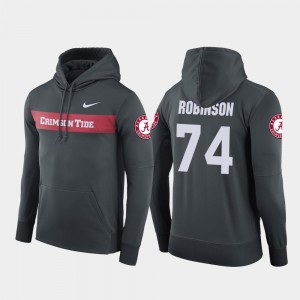 Cam Robinson Alabama Hoodie #74 Anthracite Sideline Seismic Nike Football Performance Men's