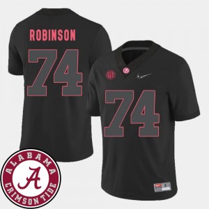 College Football Cam Robinson Alabama Crimson Tide Jersey Men's 2018 SEC Patch Black #74