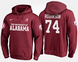 Name and Number Cam Robinson Alabama Crimson Tide Hoodie Crimson #74 Men's