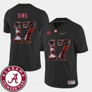 #17 Football Black Pictorial Fashion For Men Cam Sims Alabama Jersey