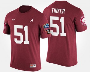 Sugar Bowl Bowl Game Crimson Carson Tinker University of Alabama T-Shirt #51 Men