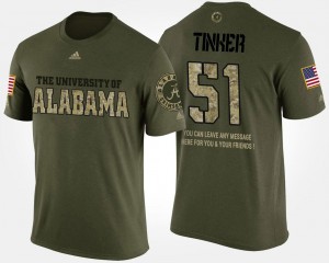 Mens Camo Short Sleeve With Message #51 Carson Tinker University of Alabama T-Shirt Military