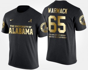 Black #65 Short Sleeve With Message Gold Limited Chance Warmack University of Alabama T-Shirt Mens