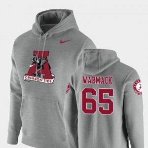 #65 Vault Logo Club For Men's Heathered Gray Nike Pullover Chance Warmack Alabama Crimson Tide Hoodie