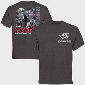 Charcoal For Men Bowl Game Alabama Crimson Tide T-Shirt College Football Playoff 2017 National Champions Pride