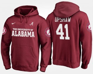 Crimson Name and Number #41 Men's Courtney Upshaw University of Alabama Hoodie