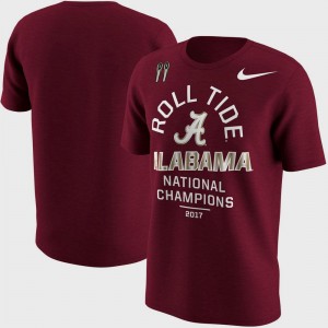 Crimson Alabama Crimson Tide T-Shirt College Football Playoff 2017 National Champions Celebration Victory Mens Bowl Game